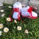 Buciki adidaski biel czerwony łosoś, 12 cm
