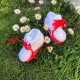 Buciki adidaski biel czerwony łosoś, 12 cm