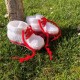 Buciki adidaski biel czerwony łosoś, 12 cm